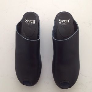 Sven Peep Toe Open Back Clogs with bendable sole